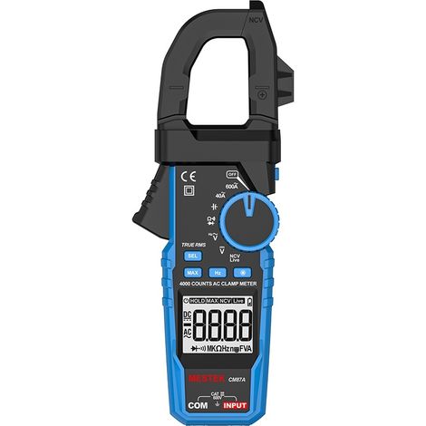 Testeur de courant alternatif 600 A MESTEK, pince ampèremétrique CM87A, multimètre à diode de résistance à plage automatique True RMS, testeur de pince ampèremétrique numérique (1/5)