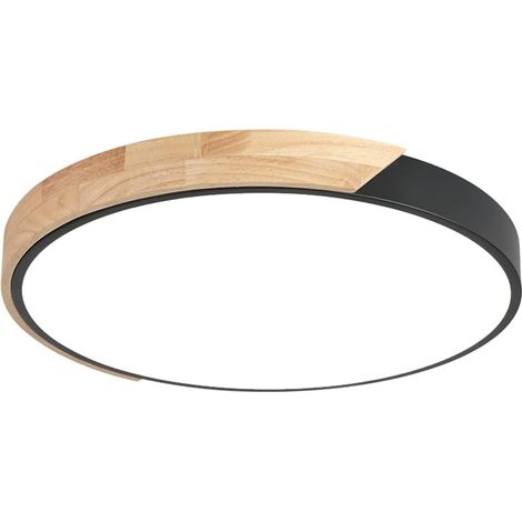 Runde LED-Deckenleuchte in Form eines Holzmakronen, 3 Lichtfarben, Durchmesser: 23 cm