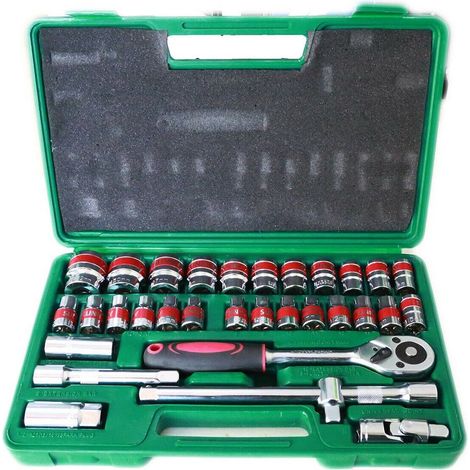 Trade Shop - Valigia Set Chiavi A Bussola 32 Pezzi Vanadium Con Cricchetto 32 Pz Vanadium - (1/4)