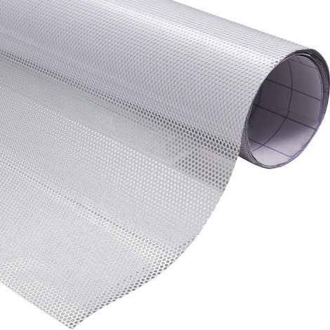 Rouleau de film autocollant perforé blanc pour fenêtre - Vision unidirectionnelle - Film autocollant en maille pointillée pour voiture, maison, bureau (30 cm x 120 cm) (1/5)