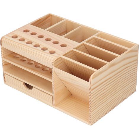 Organisateur D'Outils de Réparation, Boîte de Rangement Classifiée en Bois Synthétique à Bords Lisses pour Outils D'entretien de Téléphones Portables (1/5)