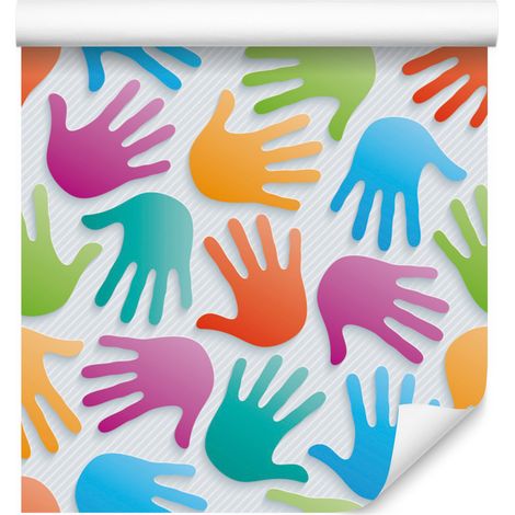 Papel pintado moderno, colorido y con estampados para salón y dormitorio, 50x1000 cm. (1/5)