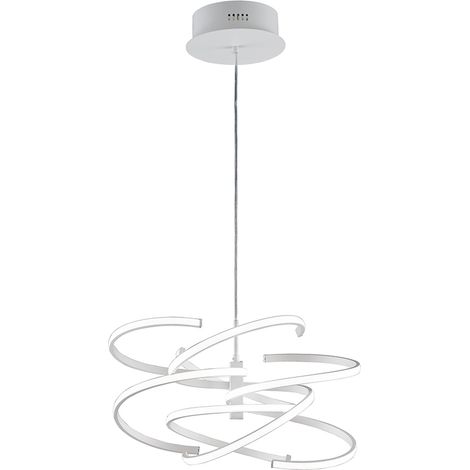 Lustre LED Moderne Blanc Mat 80W à Intensité Variable CCT avec Diffuseur Silicone Design Élégant Diamètre 60 cm par la Marque Perenz (1/2)