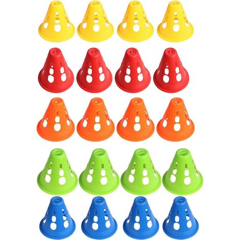 Cône D'Entraînement - Polyéthylène Haute Résistance - Pour Skate, Football, Agility - Lot De 20 Pièces (1/5)