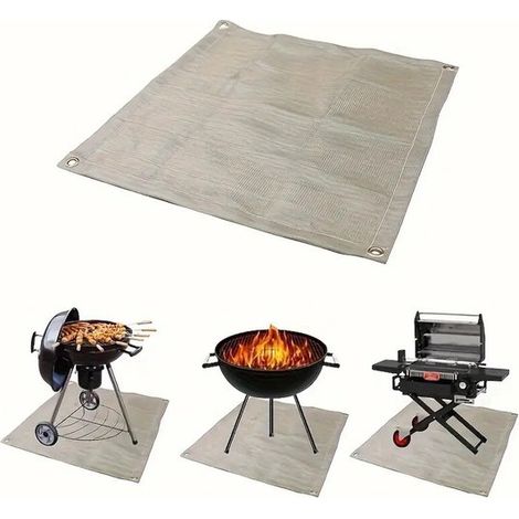 Tapis de barbecue ignifugé, tapis isolant thermique portable, tapis en fibre de verre ignifugé réutilisable, tapis de camping ignifugé, ignifugé (1/2)