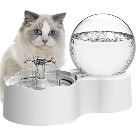 Fontaine à Eau pour Chat Chien - Parner - 2L - 4 Filtres à Charbon - LED Fenêtre N-Ywey (1/3)