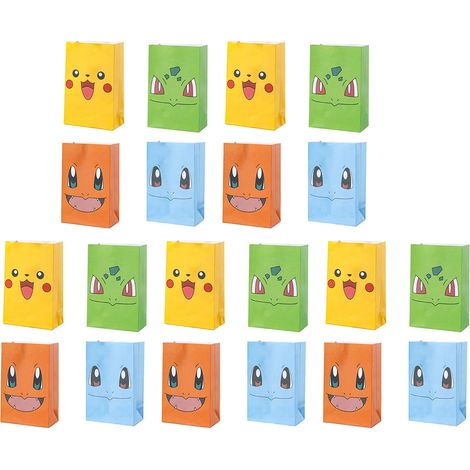 20 Stück bunte Kraftpapier-Geschenktüten mit Tiermotiven, gelb, blau, grün, orange (1/5)