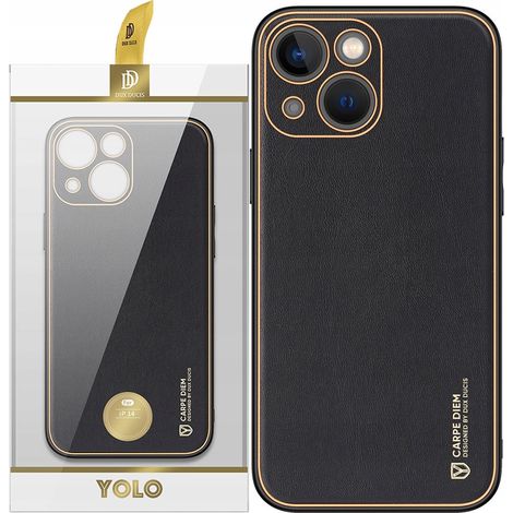 Étui Dux Ducis Yolo pour iPhone 14 Plus, élégant étui en similicuir noir (1/5)