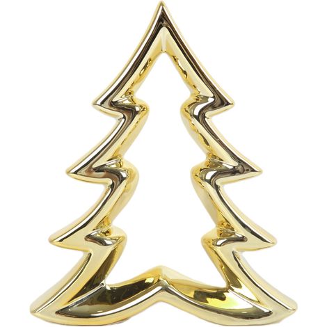 TrendLine Dekobaum Keramik 16 x 3 x 19,5 cm gold Dekofigur