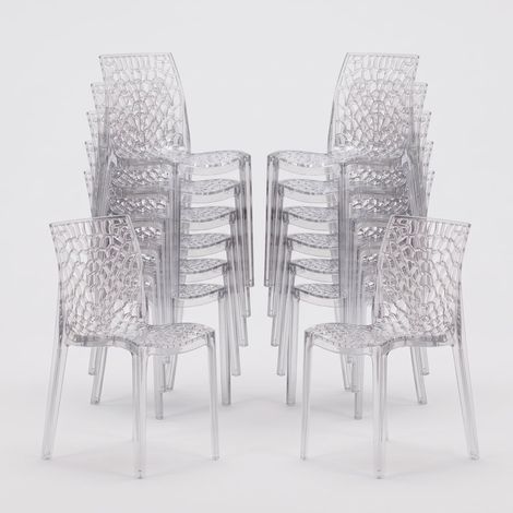 16 Silla de cocina o de comedor de Policarbonato Transparente Gruvyer - Transparente (1/5)