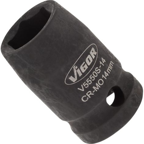 VIGOR Kraft Steckschlüssel Einsatz V5550S-14 Vierkant hohl 12,5 mm (1/2 Zoll) Außen-Sechskant Profil 14 (1/5)