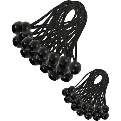 30 Pièces Tendeur Elastique, Tendeur Bache, Sandow Elastique, Tendeur Élastique pour Pavillon, Bâche, Camping, Tente, Rideaux Harnais d’Extension 200mm (1/5)