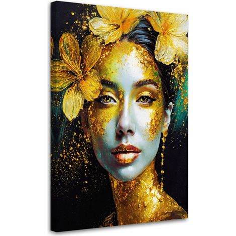 Tableau déco Femme Fleurs Portrait Glamour 60x90 (1/5)
