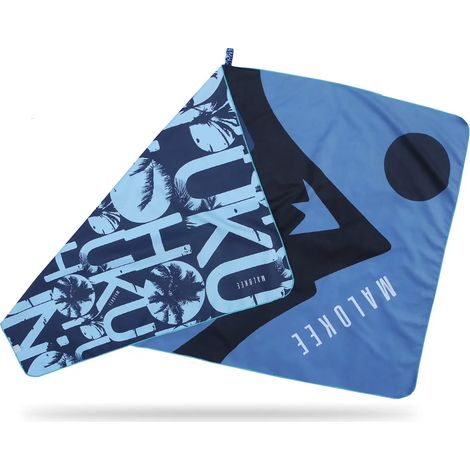 Toalla deportiva de microfibra, azul, de secado rápido, 100 cm x 50 cm (1/5)