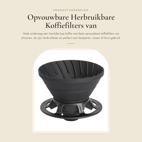 Dailygoods Wiederverwendbarer Kaffeefilter Faltbares Silikon Kompakt für unterwegs Temperaturbeständig Geeignet für Zuhause und Büro Platzsparend (1/5)