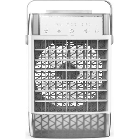 Four-in-one portable air conditioner, dual-tank evaporative cooler with colorful lights. (1/5)