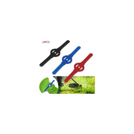 EASYCOMFORT Lot de 24 couteaux de débroussailleuse rouge - Coupe-bordure en plastique - Outil de jardin - Lame de rechange pour coupe-bordure sans fil (1/5)
