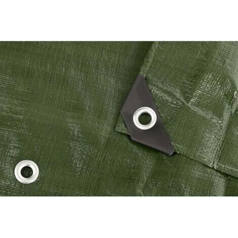 NALOOKAMIC Bâche de protection 2x2m qualité premium VERTE - résistante aux UV, imperméable et lavable