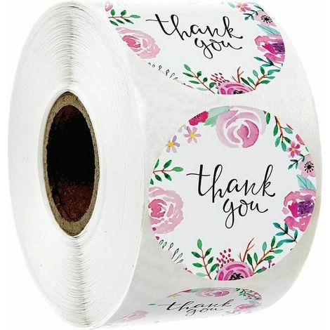 3 rouleaux 1500pcs rouleaux d'autocollants de remerciement, étiquettes autocollantes avec autocollants de sceau floral (1/5)