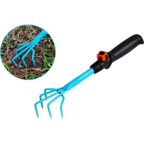 Griffe de jardin 5 dents outil pour ameublir et aérer sol largeur 7 cm poignée ergonomique protection anticorrosion durable (1/4)