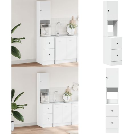 Küchenschrank Weiß 35x50x180 cm Holzwerkstoff - Holzwerkstoff - Küchenregal (1/5)