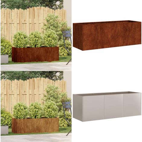 vidaXL Pflanzkübel Rostig 120x40x40 cm Wetterfester Stahl (1/5)