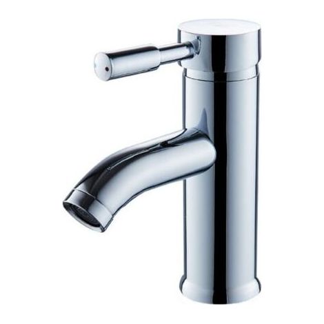 Robinet de lavabo salle de bain blanc, acier inoxydable argent, résistant à l'usure, eau chaude et froide, haute qualité, fixation standard, lot de 1 pièce (1/5)