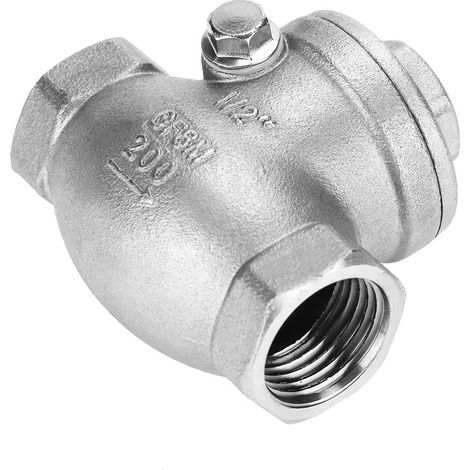Stainless Steel Swing Check Valve, 1/2 Inch Female Thread Pipe Valve for Steam and Other Systems, DN15 Check Valve Suitable for Applications (1/5)