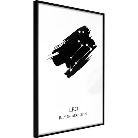 Affiche Murale Encadrée "Zodiac Leo I" 30 x 42 cm Noir