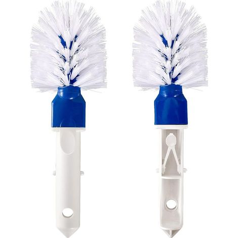 Lot de 2 brosses d'angle pour piscine - Étape de piscine et tête de brosse d'angle pour nettoyage de piscine avec clips faciles pour piscine hors-sol et enterrée, bain à remous, spa, sol de salle de b (1/5)
