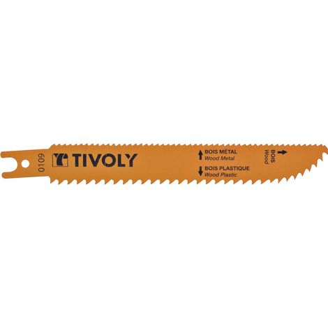 Tivoly • 2 Hojas de Sierra Sable Multidireccionales • Larga Vida útil • Doble Accesorio Universal • Para Cortar Madera • Para Cortar Chapa Metálica • Para Cortar Plástico