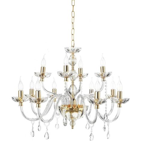 Lampada a sospensione 12 luci - cristallo e vetro D85 cm BRIGIDA (1/3)