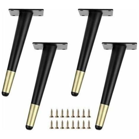 patas metálicas diagonales de 8 pulgadas para muebles, patas resistentes para sofás y mesas de centro, con pies grandes, lisos y cónicos. (1/5)
