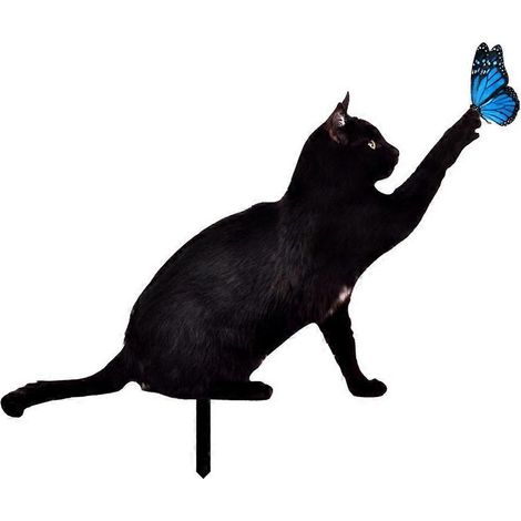 Acryl-Schmetterling-Katze-Gartenstecker-Dekorationsschild-Ornamente-Bastelarbeiten