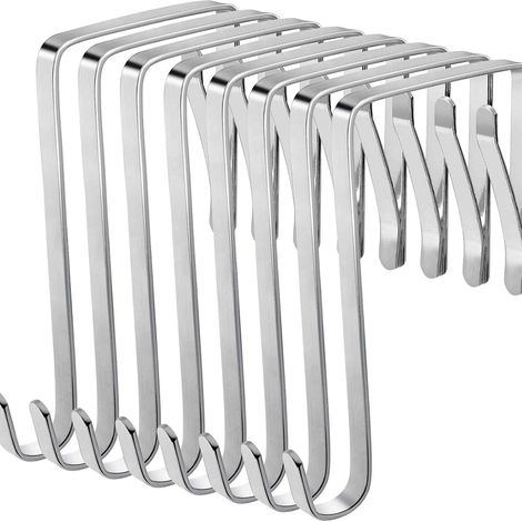 Ganchos metálicos ajustables para colgar sobre la puerta, juego de 8 ganchos para abrigos, percheros para colgar sobre la puerta, aptos para puertas interiores con un grosor de 3,6 a 4,9 cm, color pla