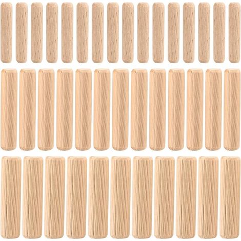 Assortimento di 90 tasselli in legno, tasselli in legno conici scanalati M6 M8 M10 per fresatura, scanalatura, artigianato, fai da te, lavorazione del legno, lavori di falegnameria