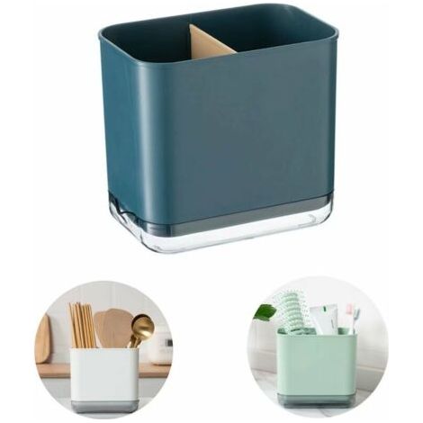 Storage box, multifunctional storage rack, chopstick holder, dish drainer (dark blue) (1/4)