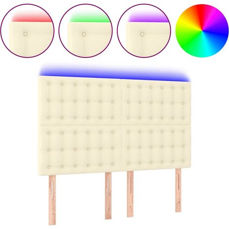 Maison Exclusive - Testiera a LED Crema 144x5x118/128 cm in Similpelle (1/5)