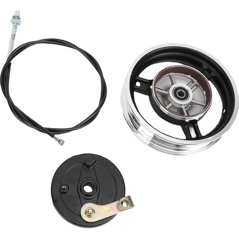 Kit de Roues en Acier 10 X 3,0 avec Frein et Câble – Moyeu pour Scooters électriques, Motos, Vélos – Prêt pour Tout-terrain, Installation Facile, sécurité Améliorée (1/5)