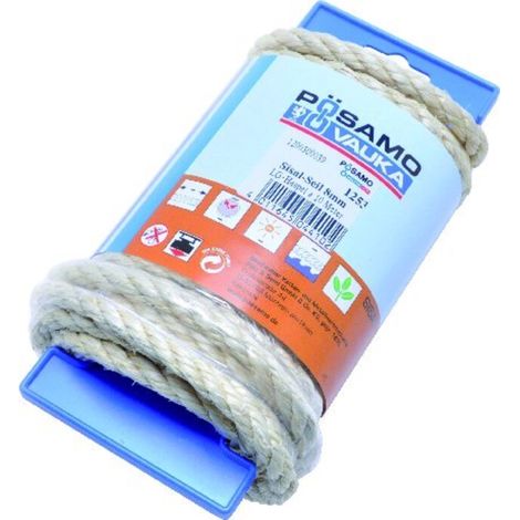 PÖSAMO Sisal-Seil gedr. natur 8,0mmx10m auf Lg-Haspel (1/2)