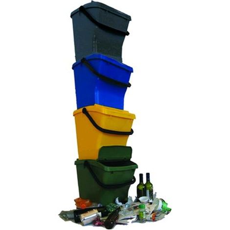 Vigor-blinky Urbaplus Contenitore Raccolta Differenziata Vetro 40 L Polipropilene Antirandagismo Sovrapponibile colore Verde (1/2)