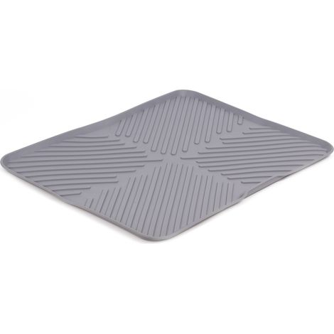 Tapis égouttoir à vaisselle en silicone, 40,6 x 37 cm, antidérapant, résistant à la chaleur, pliable (1/3)