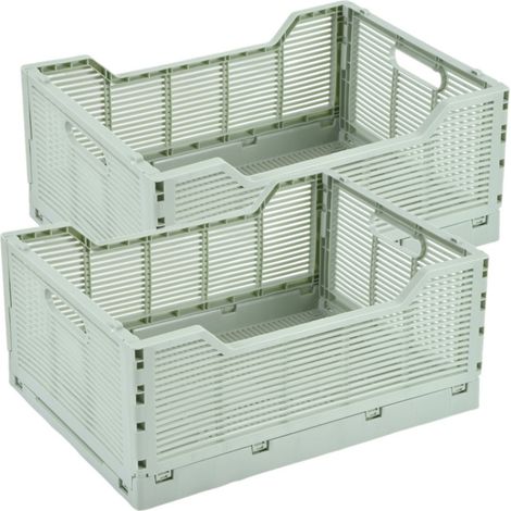 Lot de 2 cagettes pliables grand format FOLDY (1/2)