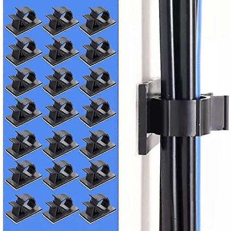 Lot de 50 clips de câble réglables, supports de câble auto-adhésifs, organisateurs de câbles en plastique, clips de gestion de câbles, clips de cordon multifonctionnels pour ordinateur (1/5)