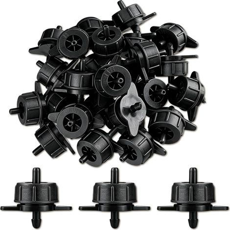 Arrosage Goutte à Goutte 50 Pièces, Goutteur 4 L/h, Goutteur Arrosage Goutte à Goutte, Goute a Goute Arrosage Exterieur 33 x 39 mm, Embout Micro Irrigation pour Jardin, Serre, Pots (1/5)