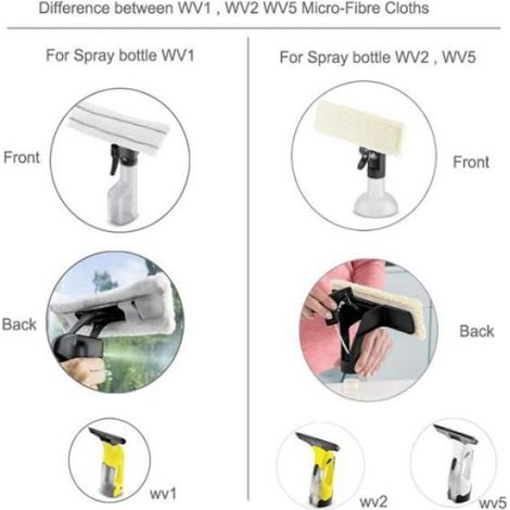 Lot de 2 chiffons en microfibre pour nettoyeur de vitres Karcher WV1 WV50 WV75 (1/4)