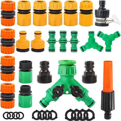 royaluxe -37pcs 1/2 Connect de Raccord Tuyau D'arrosage, Raccord Rapide Eau, Matériel ABS Renforcé, Adaptat Robinet Tuyau Arrosage Jardin, Connexion Rapide sans Fuite pour Tuyau de Jardin avec Filetag (1/5)