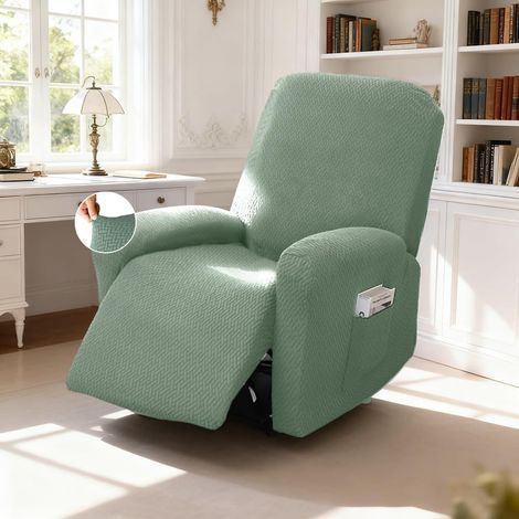 Sesselbezug, Relaxsessel Sesselbezug Stretchhusse mit Taschen, All-Inclusive Streifen-Jacquard Sesselschoner für Fernsehsessel Liege Sessel