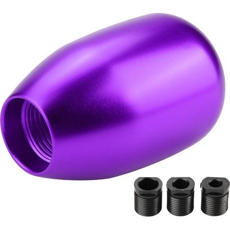Pommeau de levier de vitesses manuel à 5 rapports pour voiture avec 3 adaptateurs 8/10/12 mm (violet) (1/5)