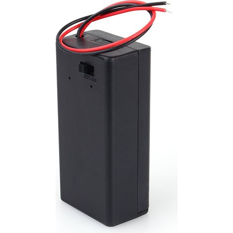 Batteriehalter 9V PP3 Kunststoff-Batteriegehäuse Aufbewahrungsbox mit Ein-/Ausschalter + Kabel.
